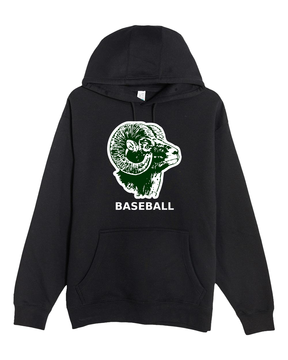 Roseau Baseball - Black Hoodie Value - Full Front
