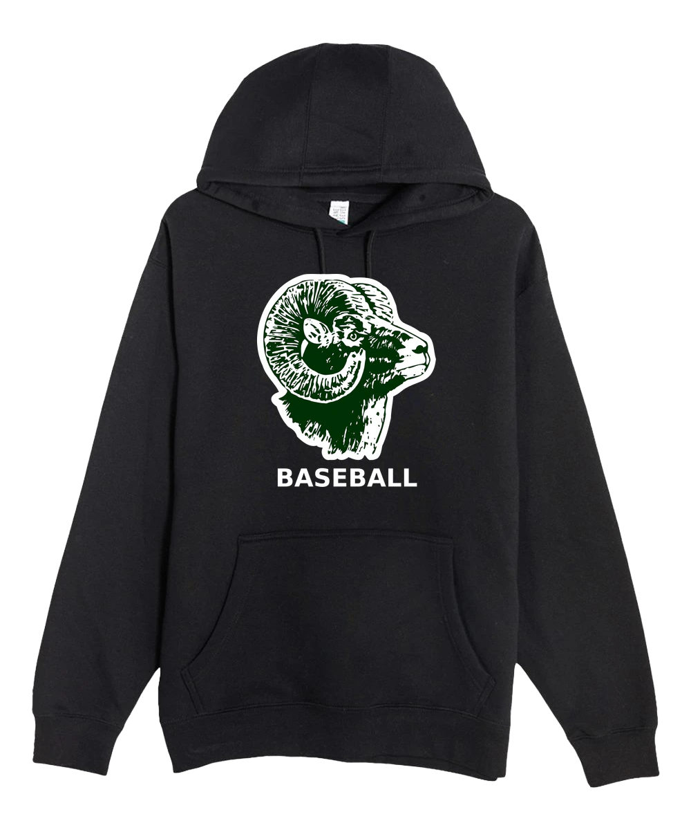 Roseau Baseball - Black Hoodie Value - Full Front