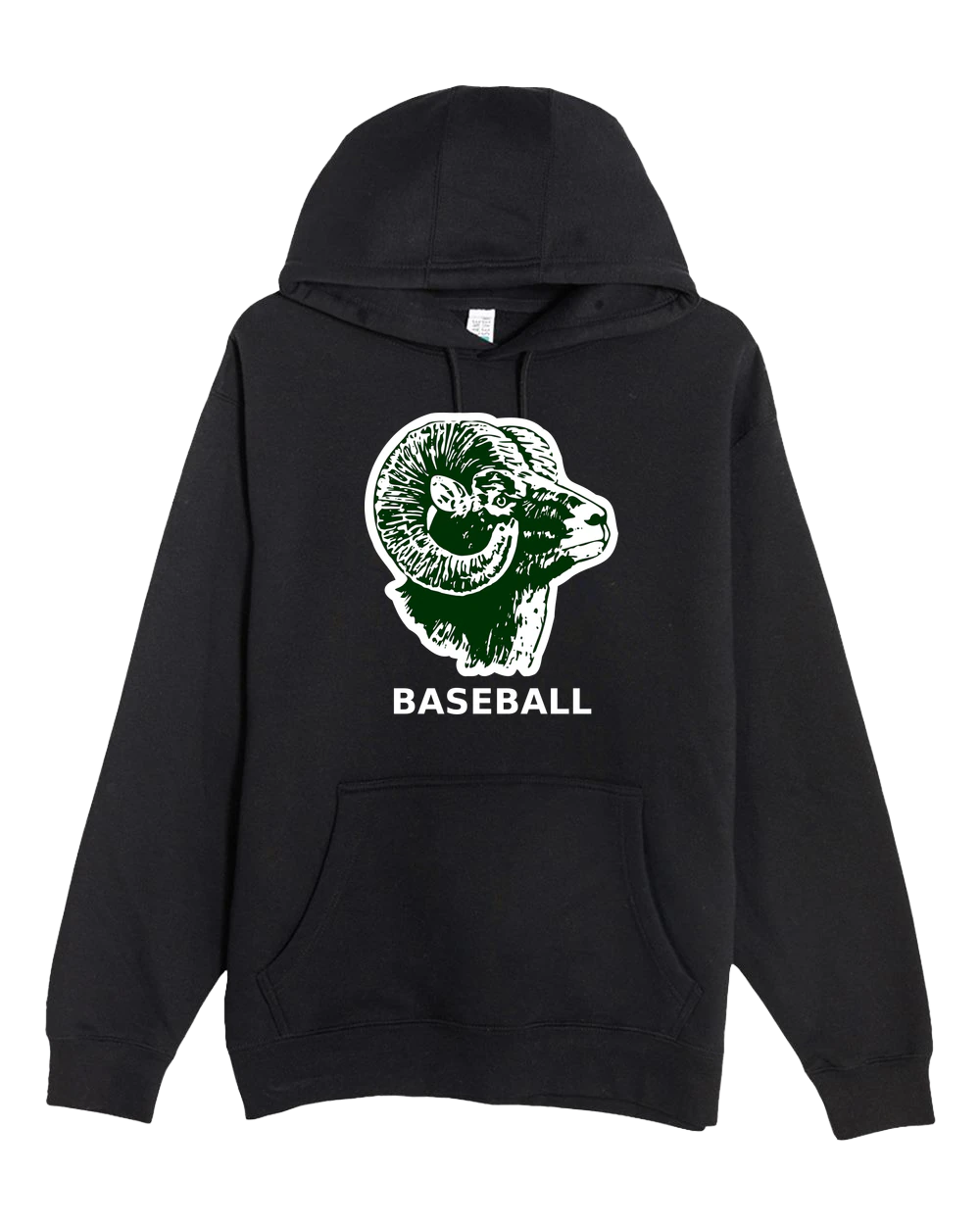 Roseau Baseball - Black Hoodie Value - Full Front