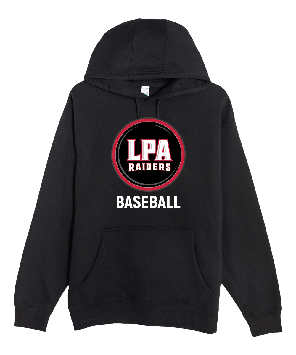 LPA BASEBALL - Black Hoodie Value - Full Front
