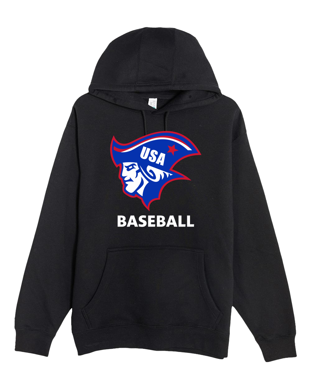 USA Baseball - Black Hoodie Value - Full Front