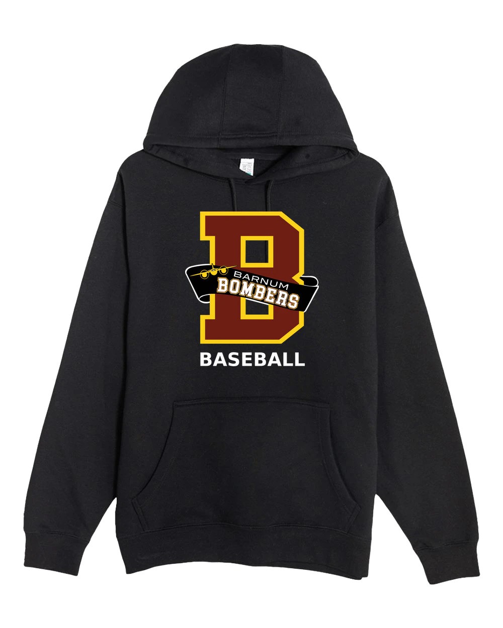 Barnum Baseball - Black Hoodie Value - Full Front