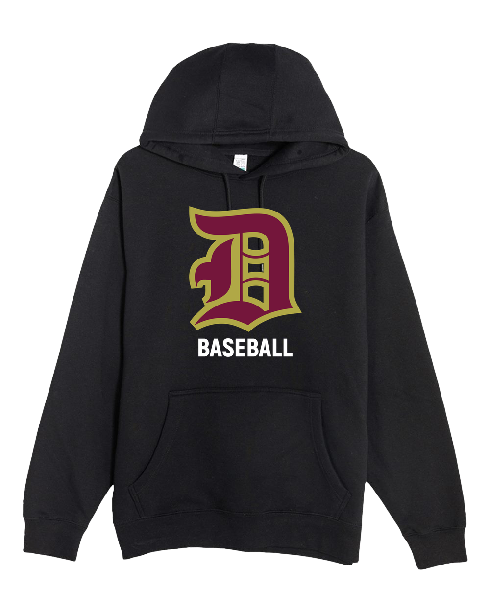 Denfeld Baseball - Black Hoodie Value - Full Front