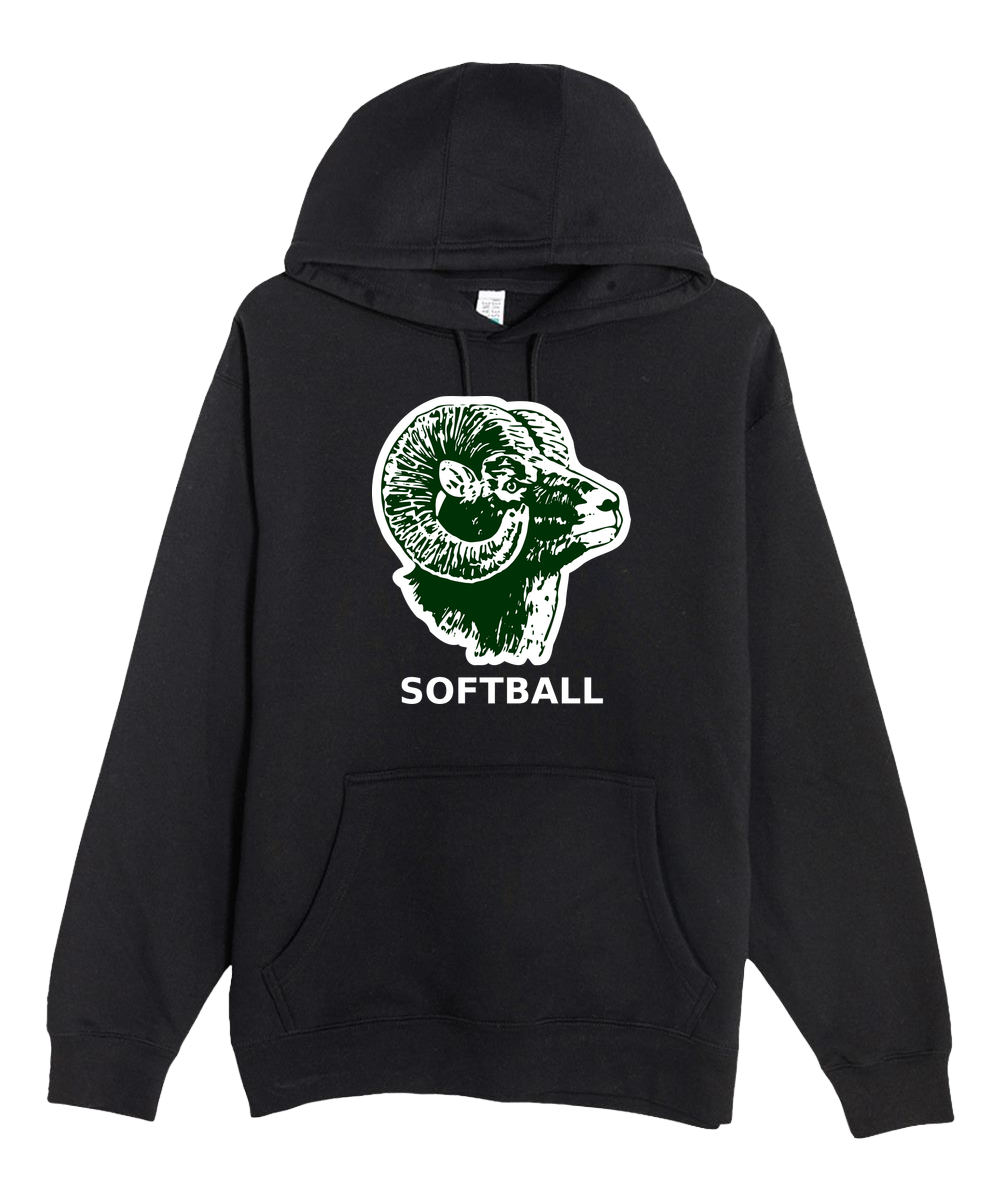 Roseau Softball - Black Hoodie Value - Full Front
