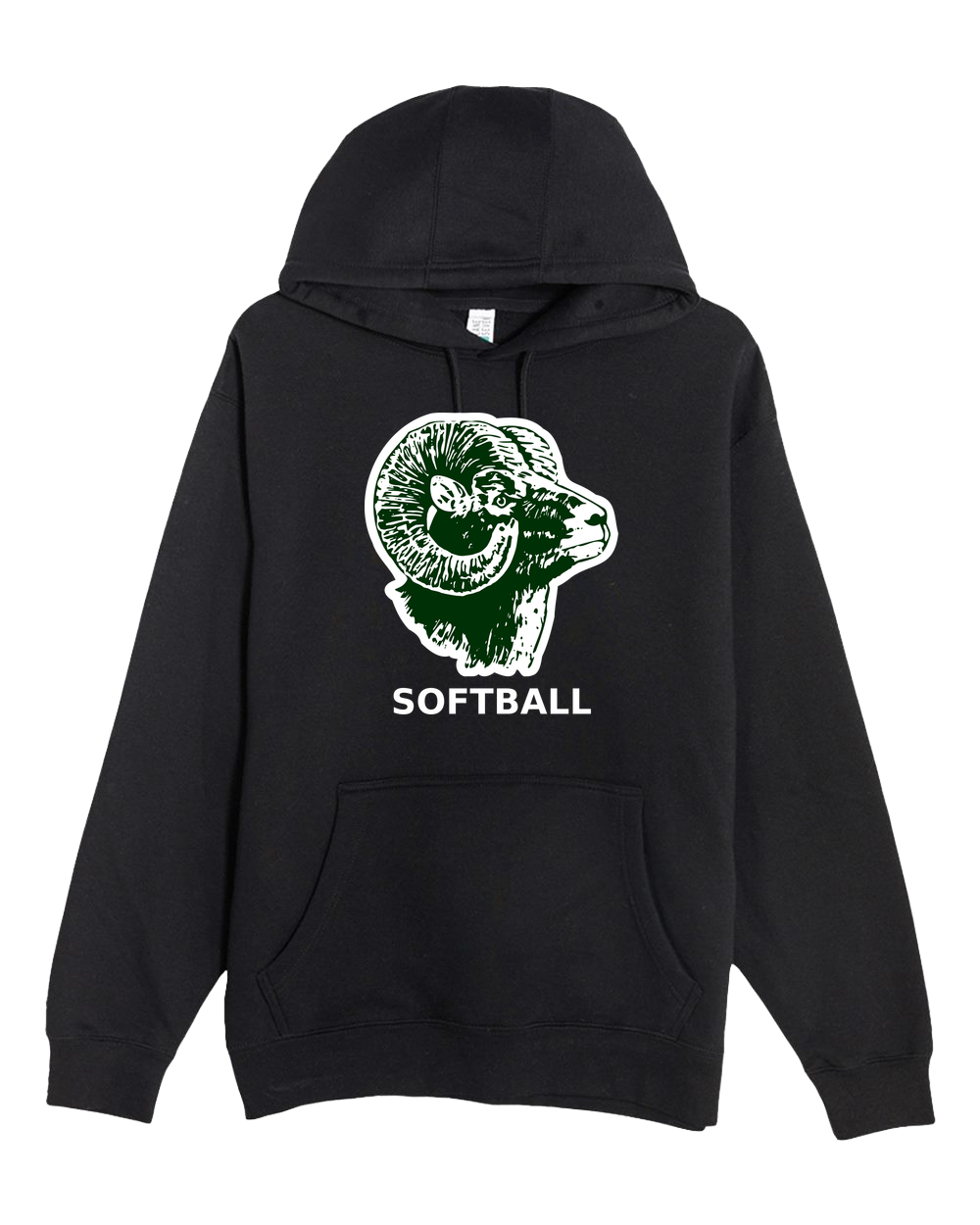 Roseau Softball - Black Hoodie Value - Full Front