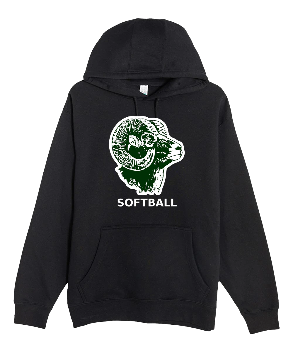Roseau Softball - Black Hoodie Value - Full Front
