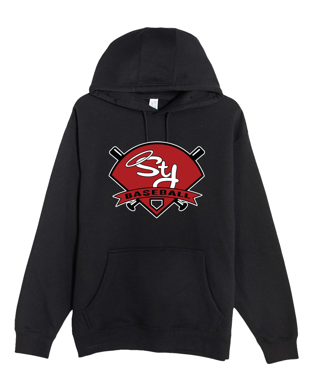 St. James Baseball - Black Hoodie Value - Full Front