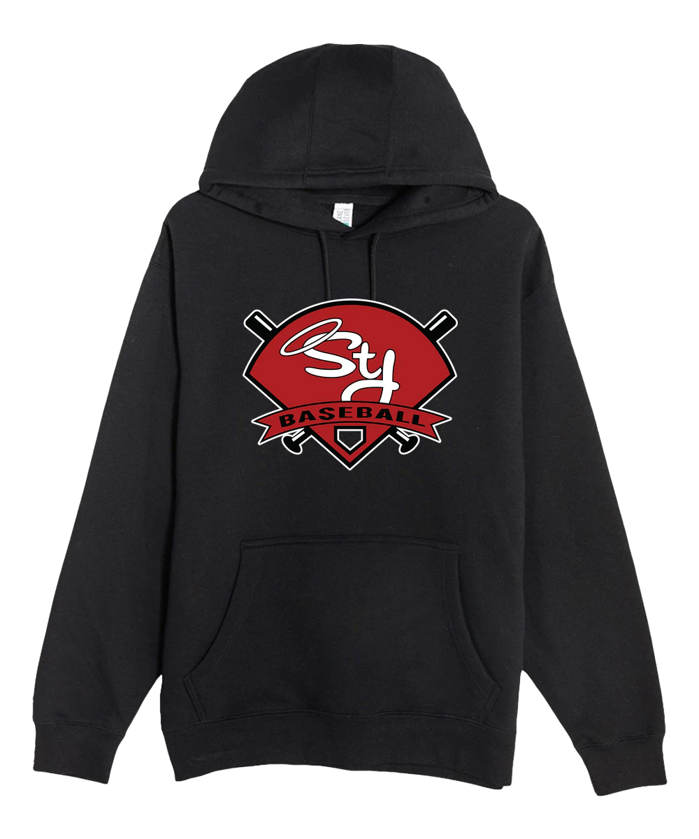 St. James Baseball - Black Hoodie Value - Full Front