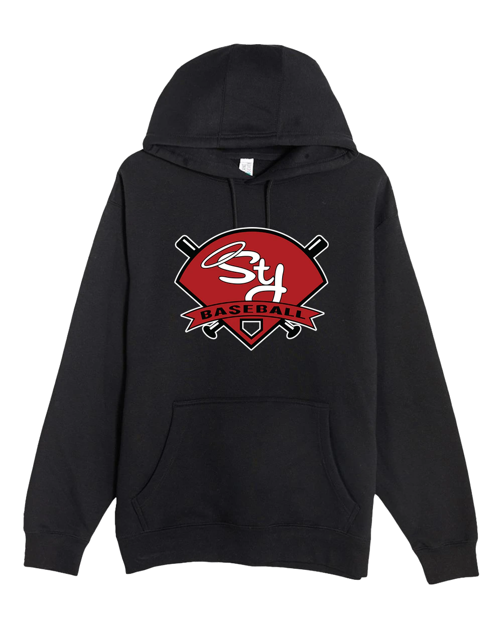 St. James Baseball - Black Hoodie Value - Full Front