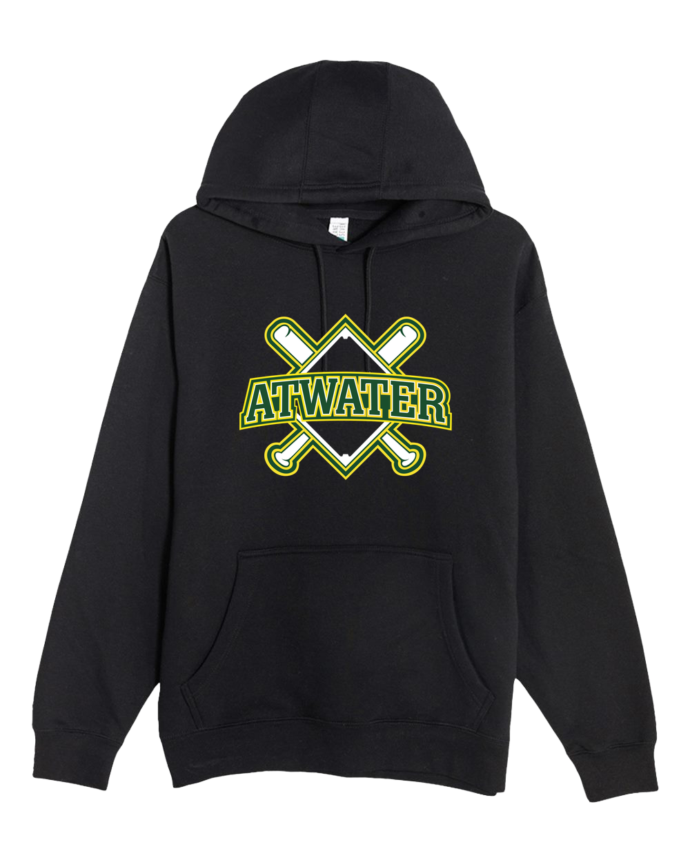 Atwater Baseball - Black Hoodie Value - Full Front