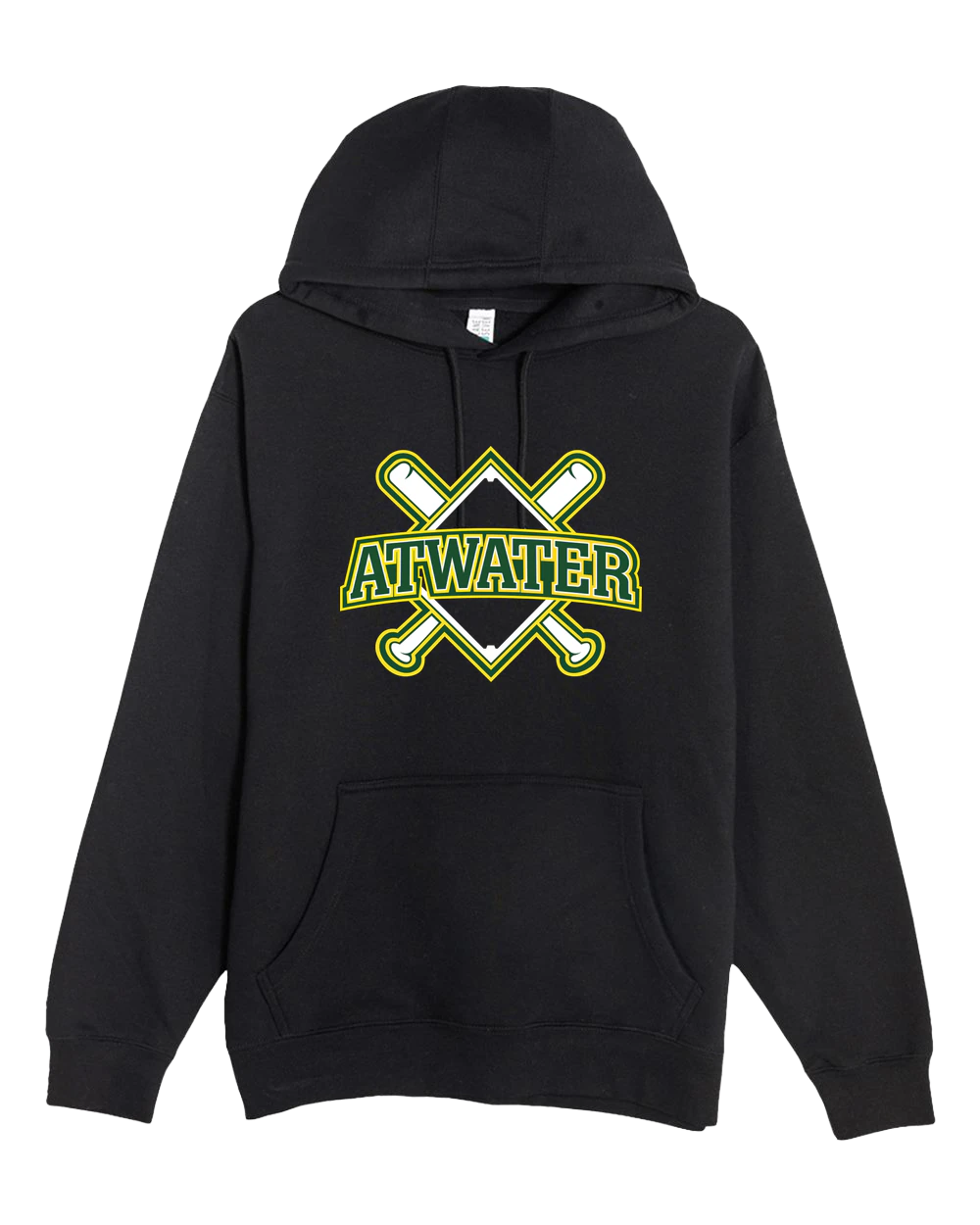 Atwater Baseball - Black Hoodie Value - Full Front