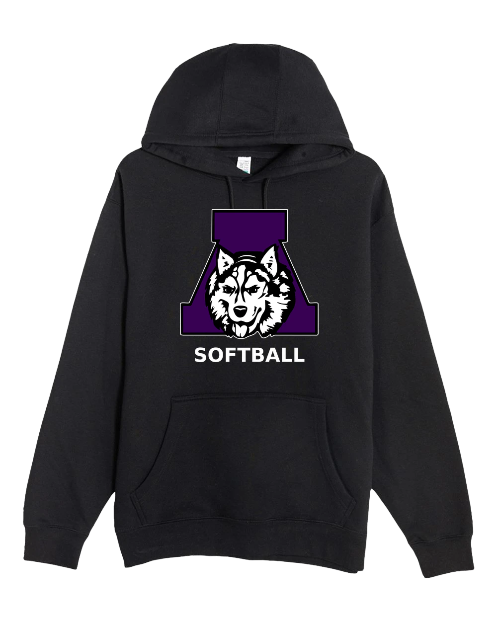 Albany Softball - Black Hoodie Value - Full Front