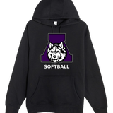 Albany Softball - Black Hoodie Value - Full Front