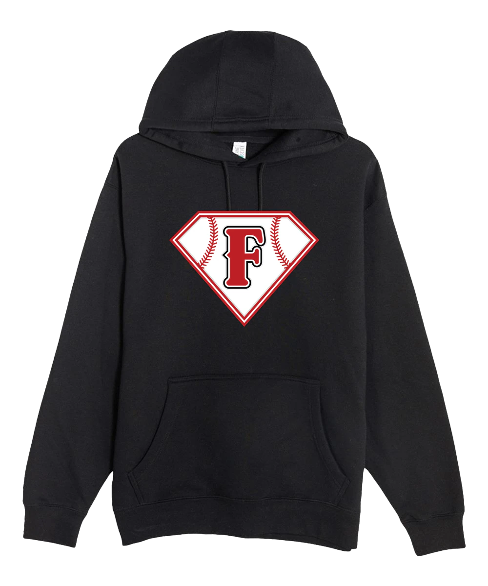 Fairmont Baseball - Black Hoodie Value - Full Front