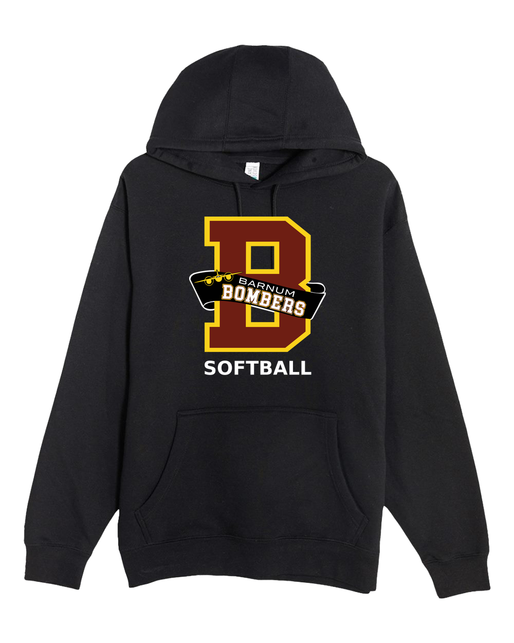 Barnum Softball - Black Hoodie Value - Full Front