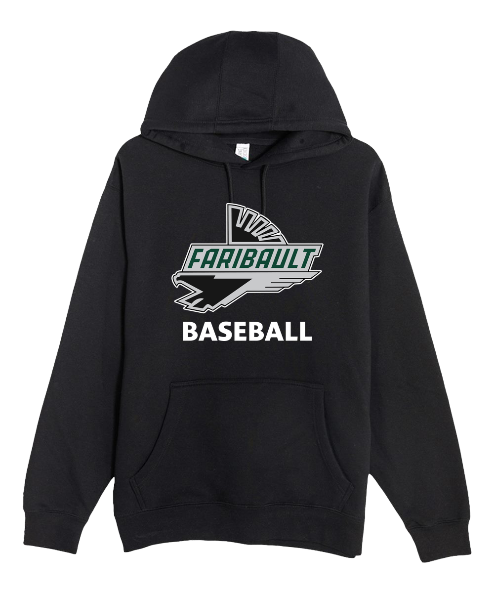Faribault Baseball - Black Hoodie Value - Full Front