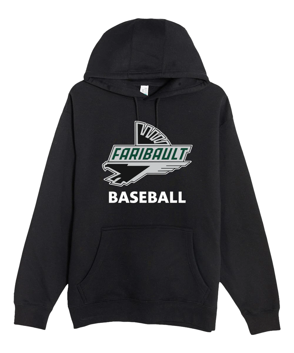 Faribault Baseball - Black Hoodie Value - Full Front