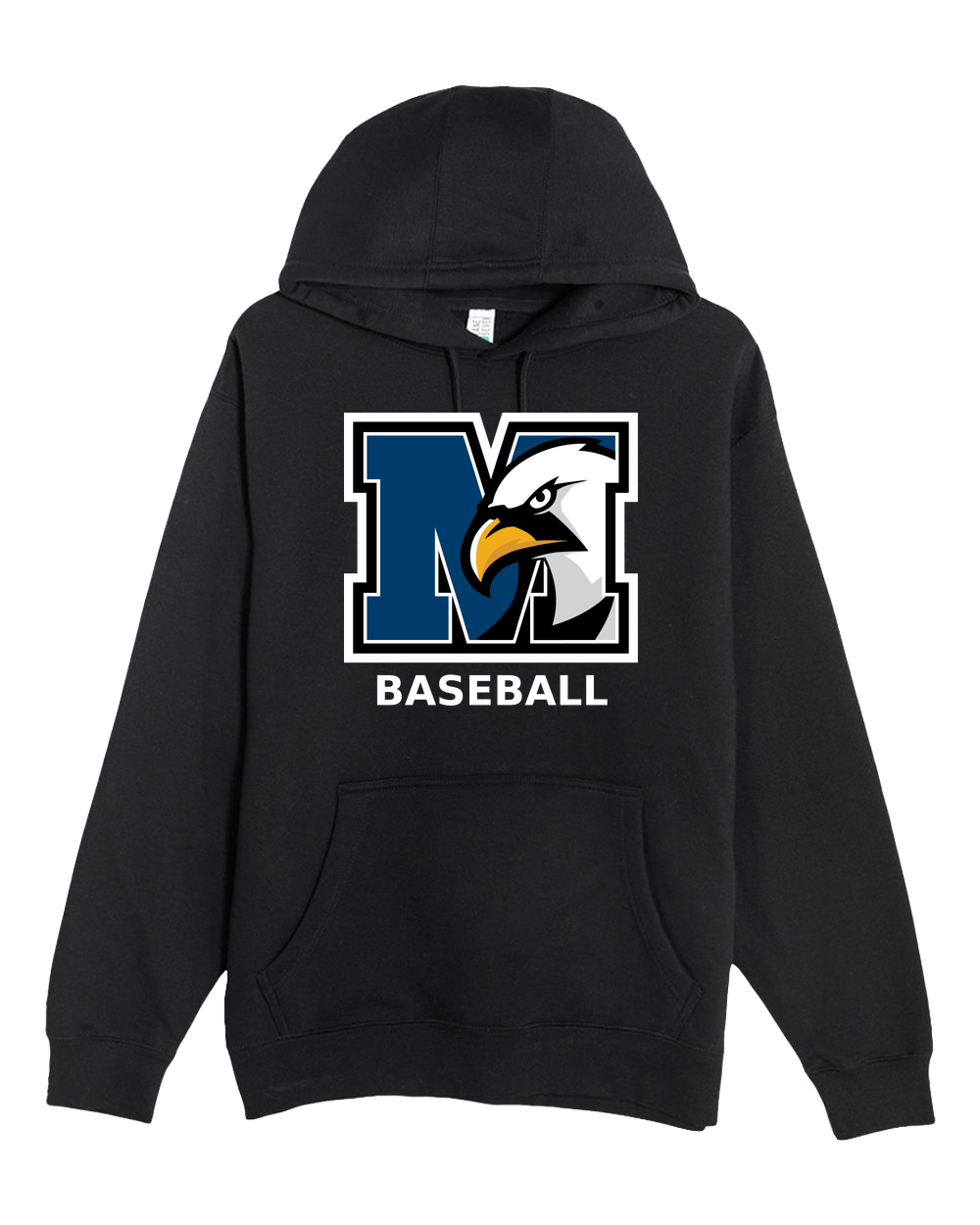 New York Mills Baseball - Black Hoodie Value - Full Front