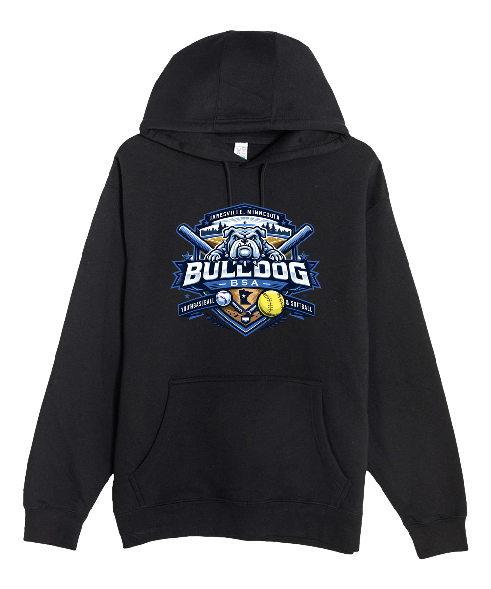 JWP Youth Baseball/Softball - Black Hoodie Value - Full Front