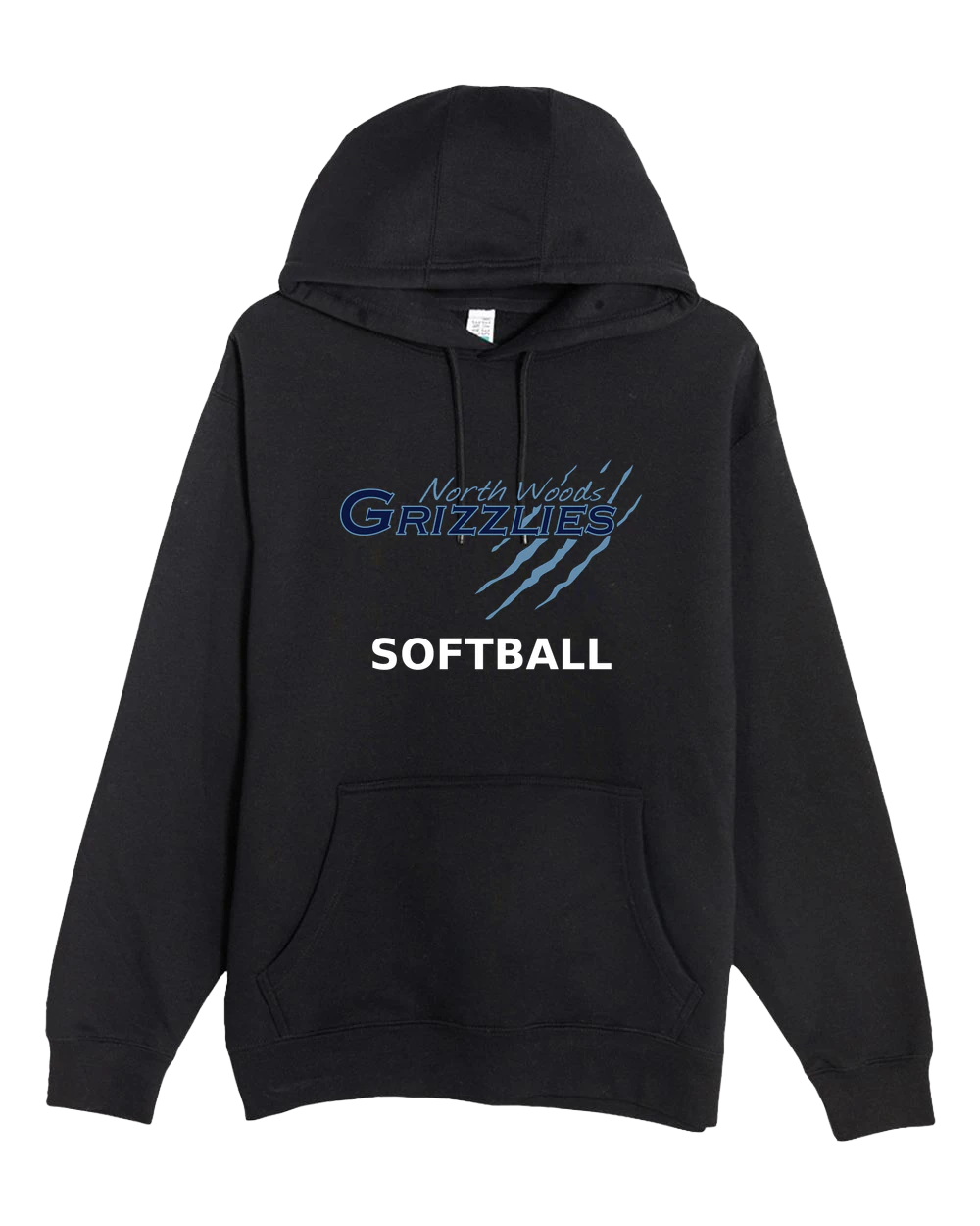 North Woods Softball - Black Hoodie Value - Full Front