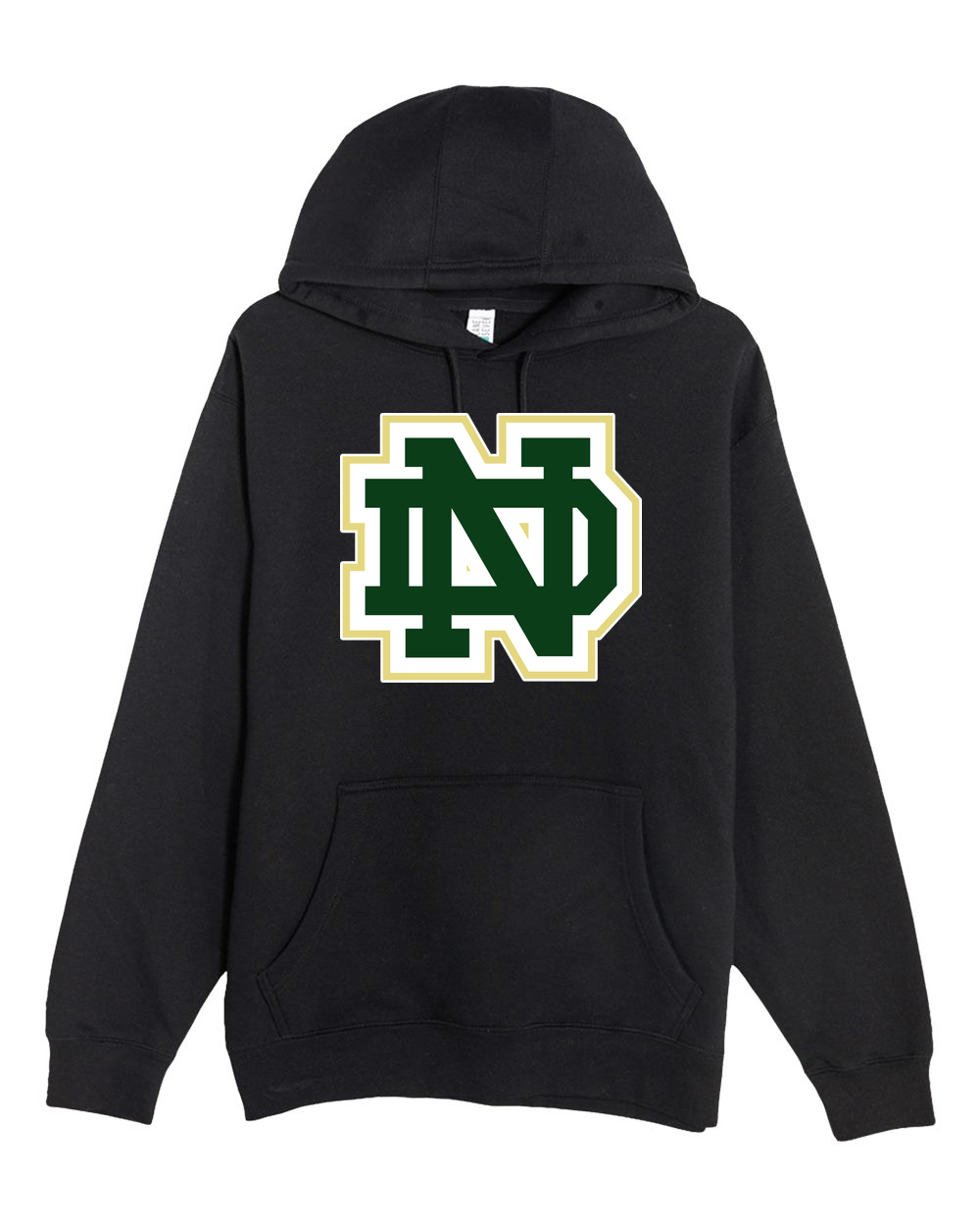Notre Dame Hockey Example - Black Hoodie Value - Full Front