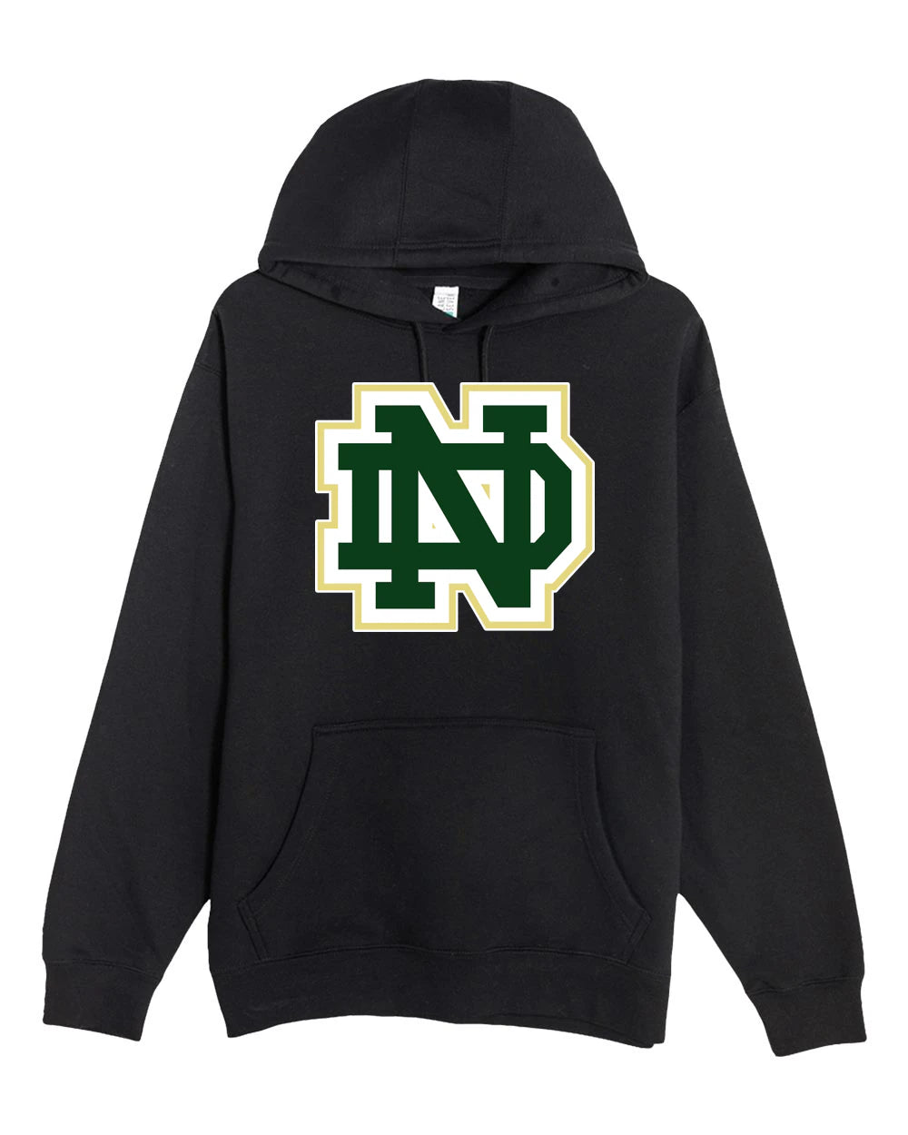 Notre Dame Hockey Example - Black Hoodie Value - Full Front
