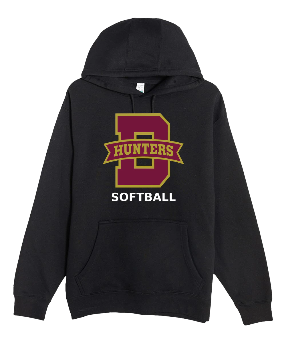 Denfeld Softball - Black Hoodie Value - Full Front