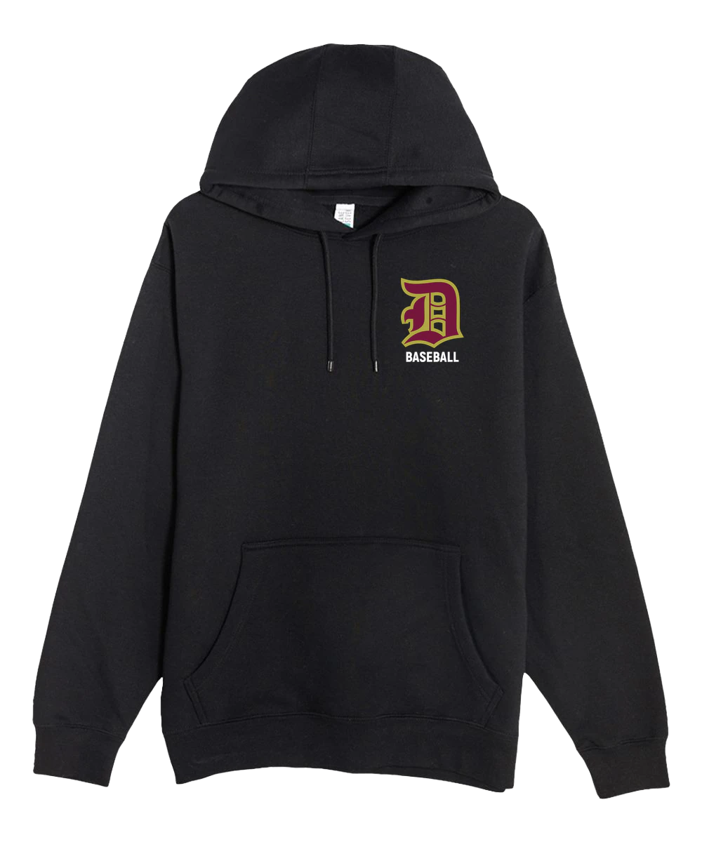 Denfeld Baseball - Black Hoodie Value - Left Chest