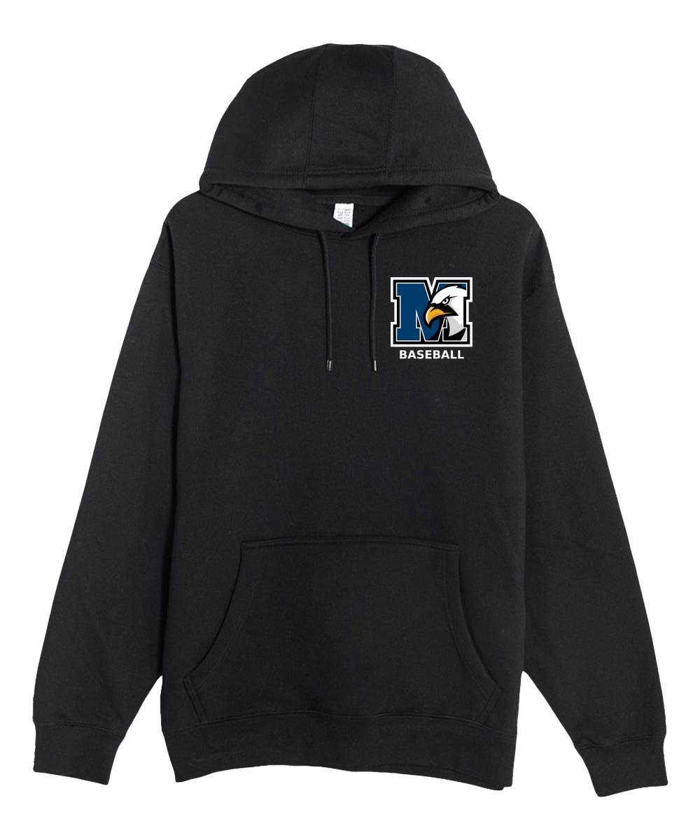New York Mills Baseball - Black Hoodie Value - Left Chest