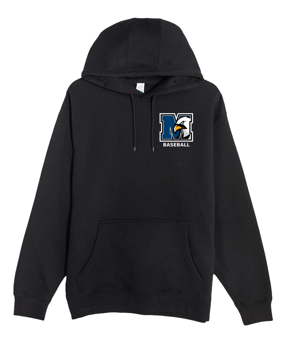 New York Mills Baseball - Black Hoodie Value - Left Chest