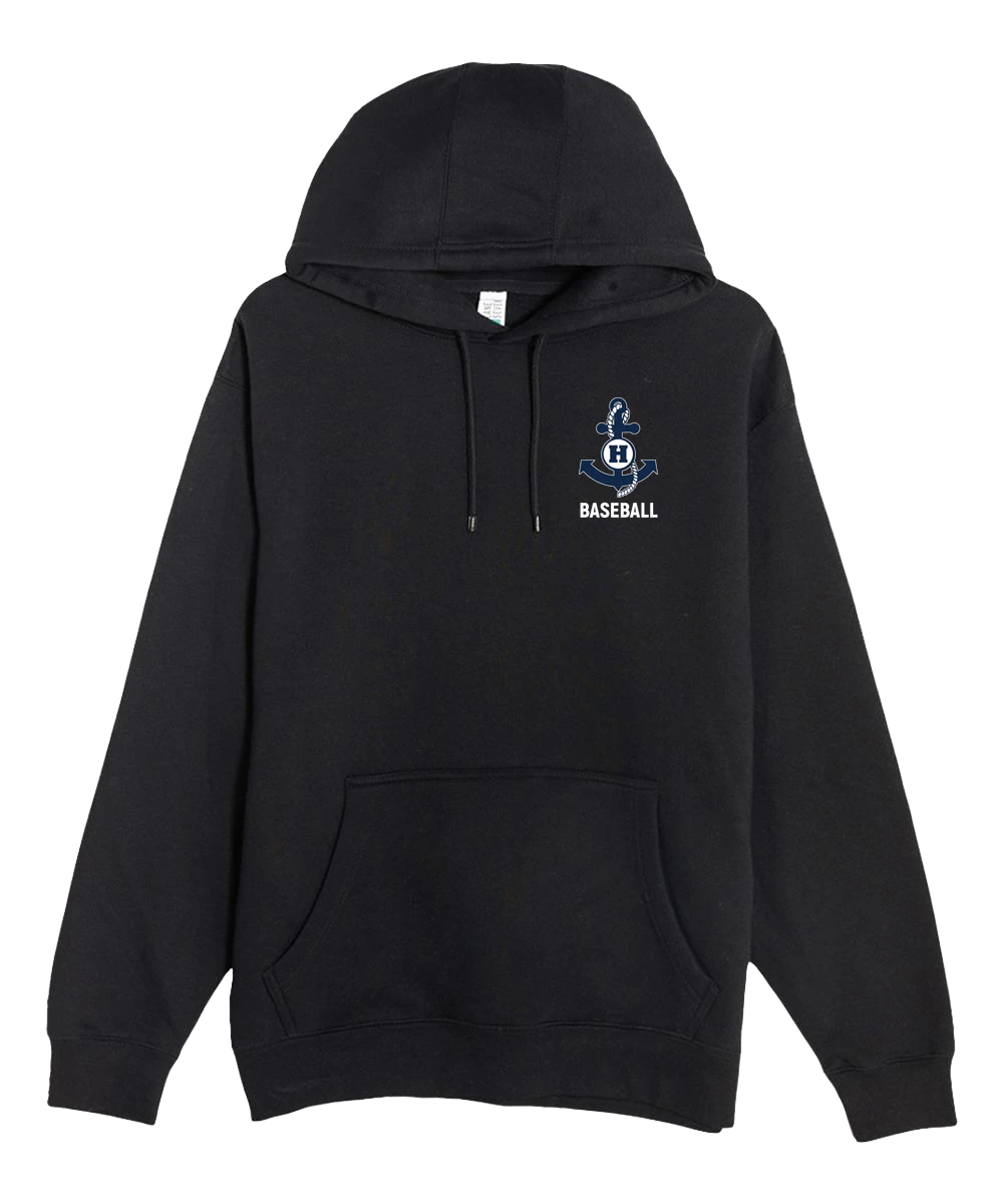 Hibbing Baseball - Black Hoodie Value - Left Chest