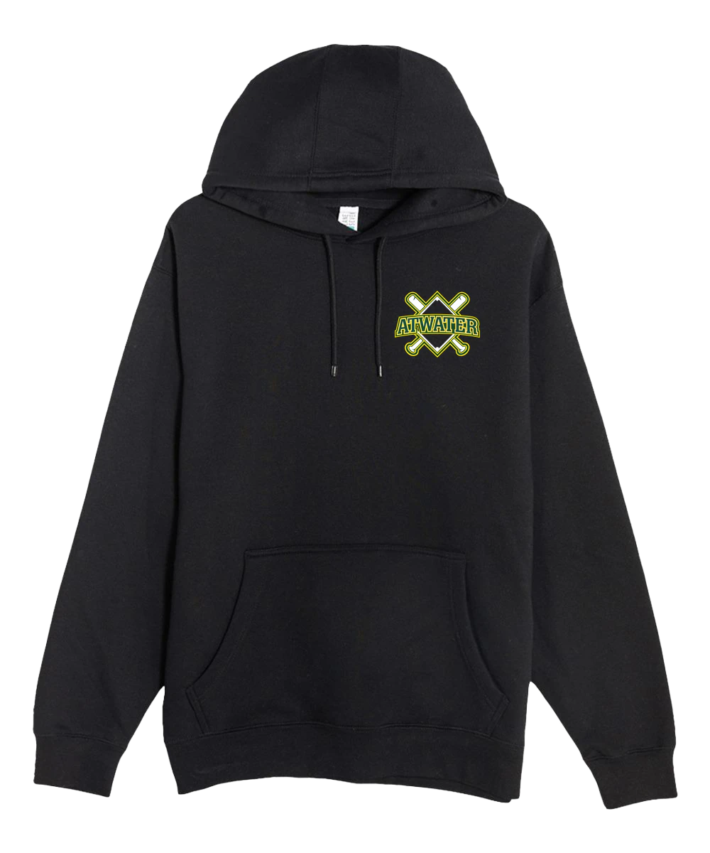 Atwater Baseball - Black Hoodie Value - Left Chest