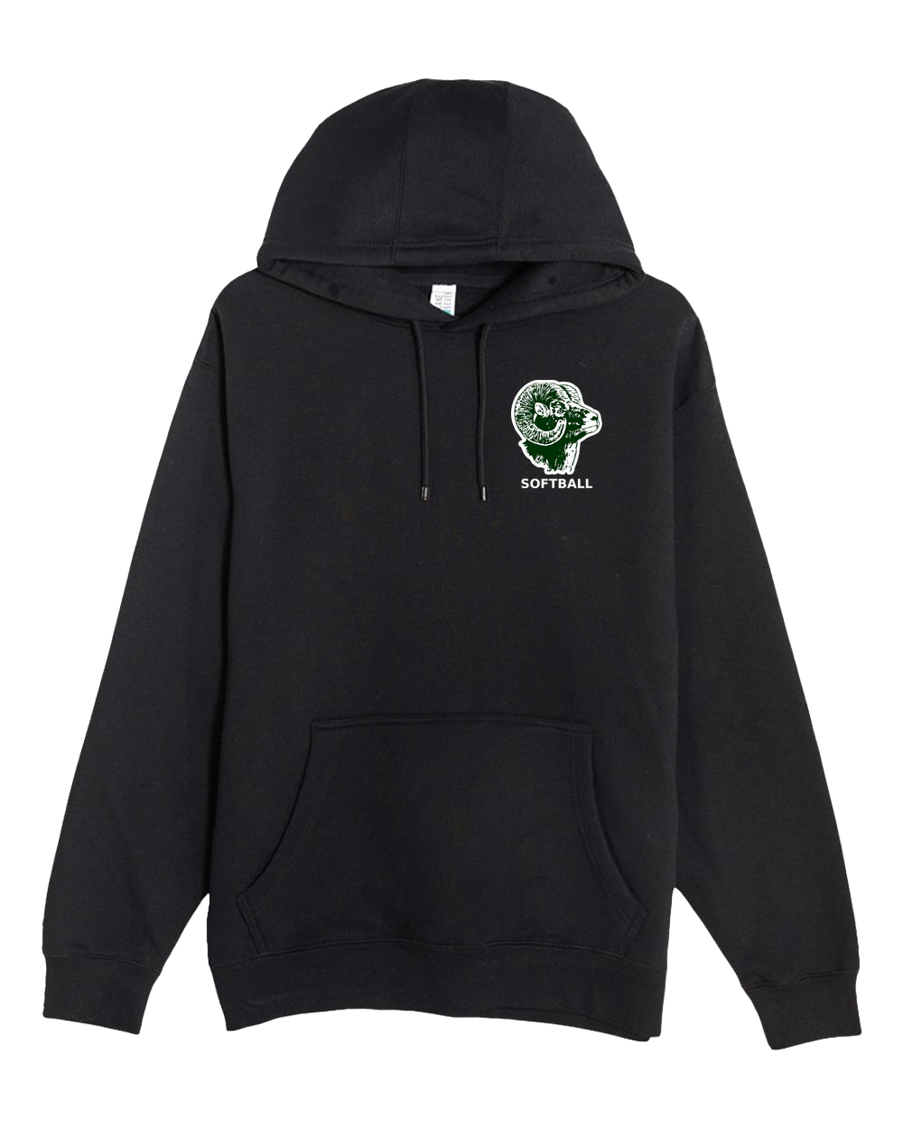 Roseau Softball - Black Hoodie Value - Left Chest