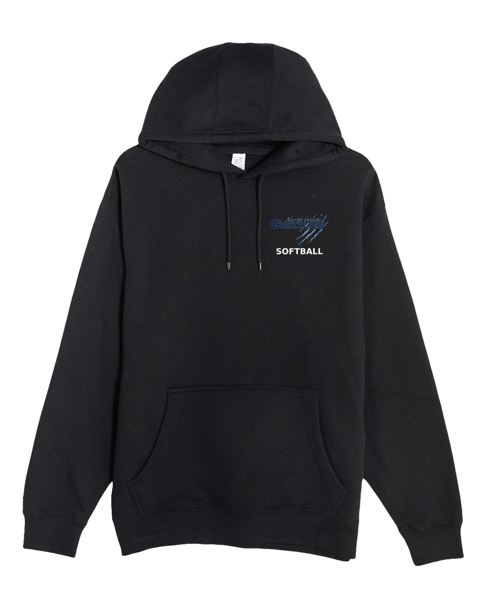 North Woods Softball - Black Hoodie Value - Left Chest