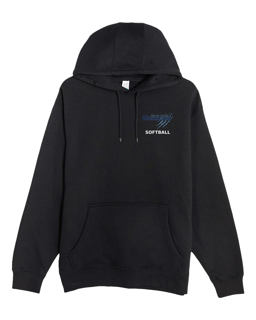 North Woods Softball - Black Hoodie Value - Left Chest