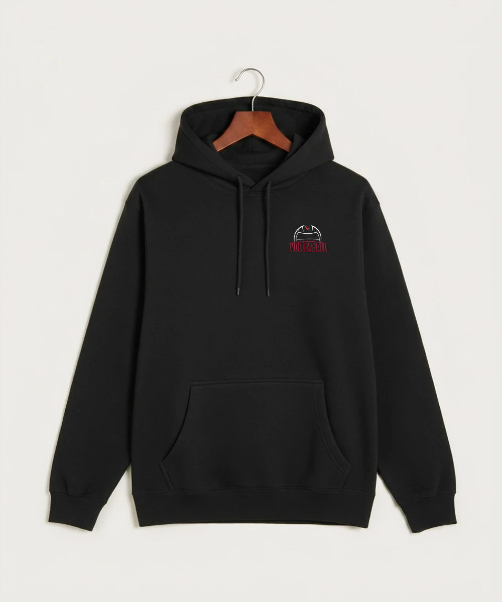 Ely Memorial High School Volleyball (Girls) - Black Hoodie Value - Left Chest