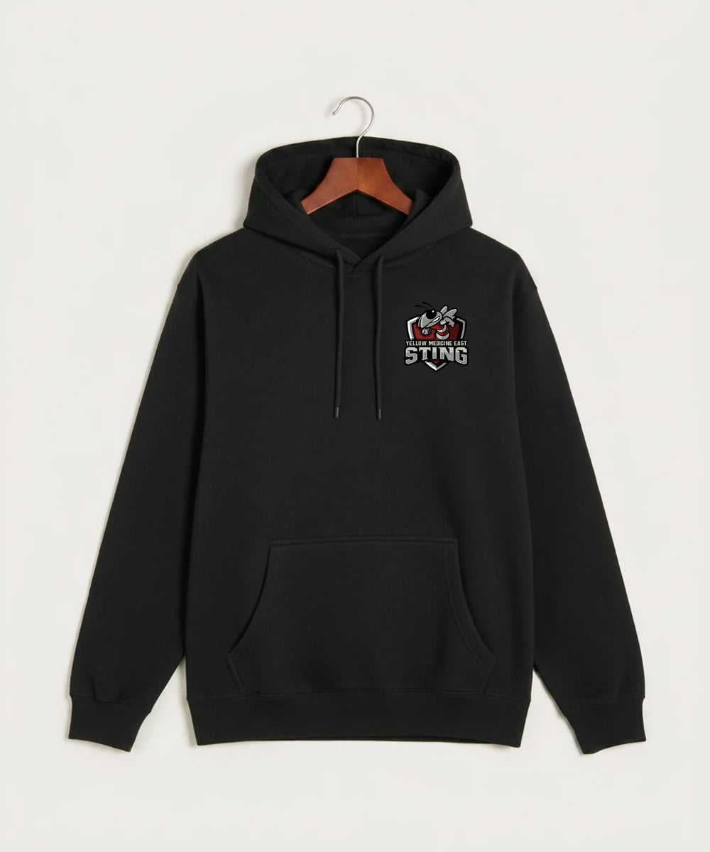 Yellow Medicine East High School Athletics - Black Hoodie Value - Left Chest