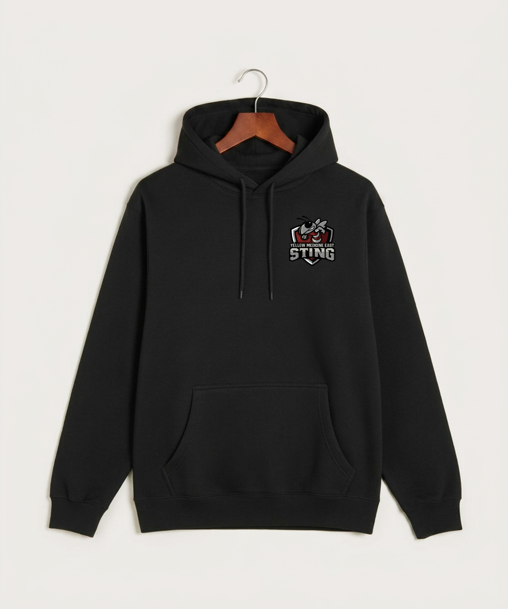Yellow Medicine East High School Football (Boys) - Black Hoodie Value - Left Chest