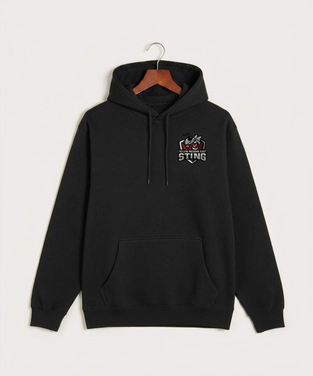 Yellow Medicine East High School Football (Boys) - Black Hoodie Value - Left Chest