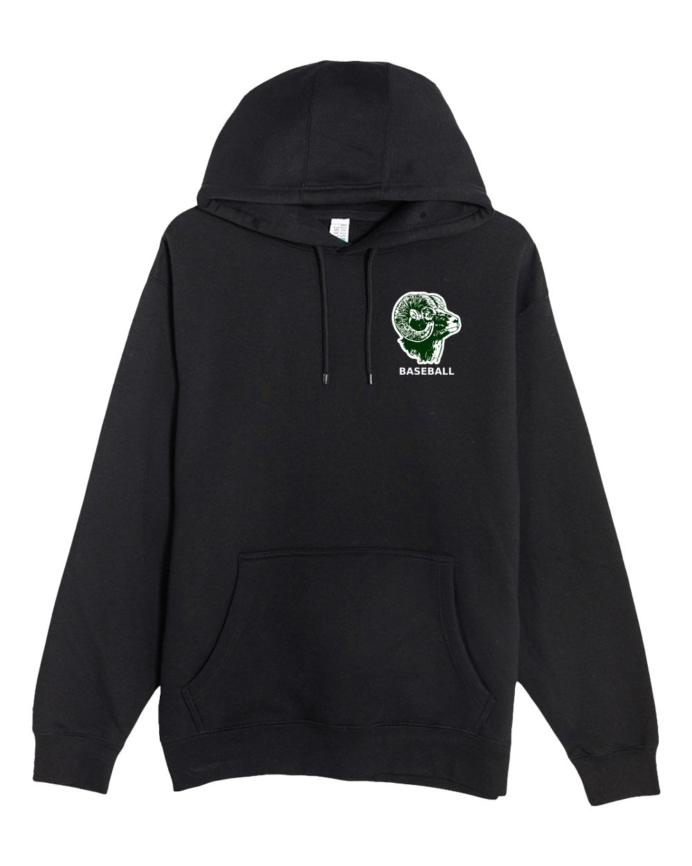 Roseau Baseball - Black Hoodie Value - Left Chest