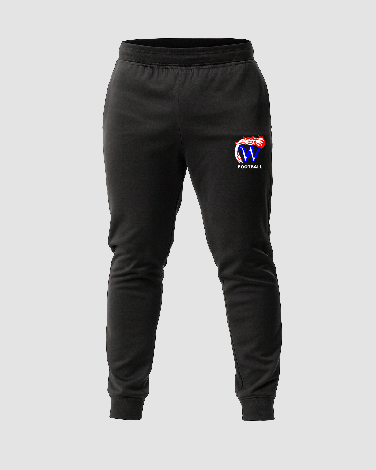 Waupaca High School Football - Black Jogger - Left Leg