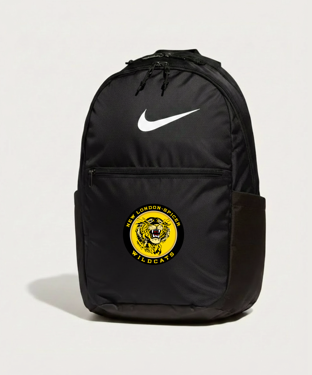 New London Spicer High School Football (Boys) - Black Nike Brasilia Medium Backpack NKDH7709