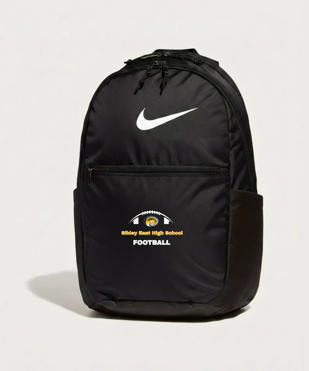 Sibley East High School Football (Boys) - Black Nike Brasilia Medium Backpack NKDH7709