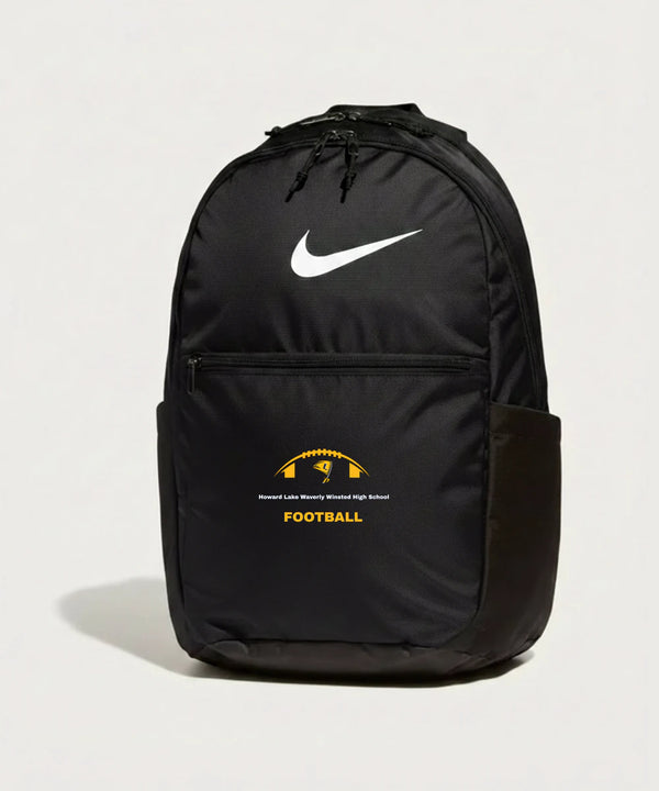 Howard Lake Waverly Winsted High School Football (Boys) - Black Nike Brasilia Medium Backpack NKDH7709