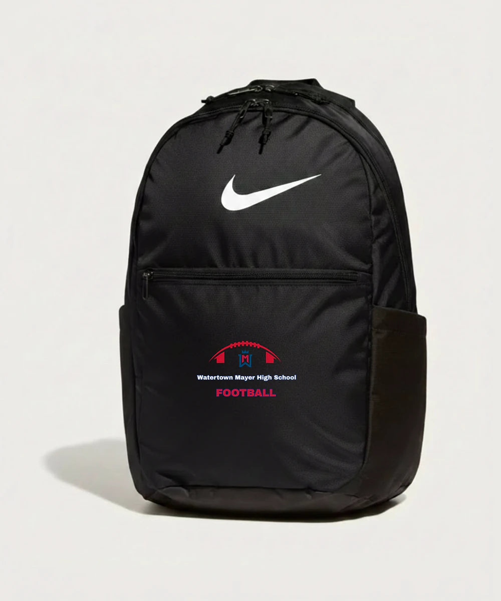 Watertown Mayer High School Football (Boys) - Black Nike Brasilia Medium Backpack NKDH7709