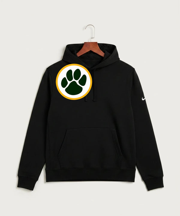 Ashwaubenon High School Football (Boys) - Black Nike Club Fleece Sleeve Swoosh Pullover Hoodie NKDR1499
