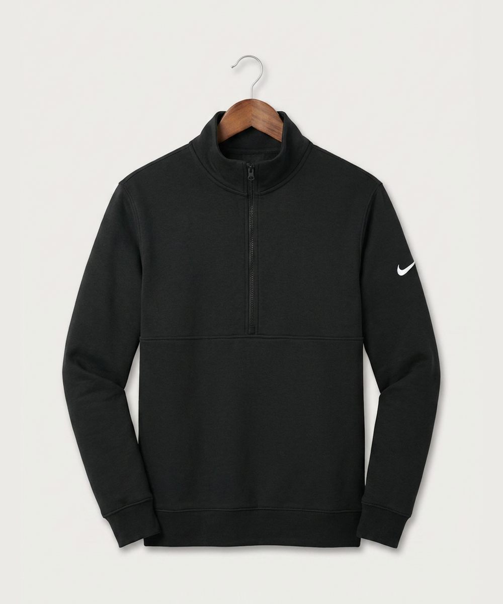 Duluth East High School Cheer (Coed) - Black Nike Club Fleece Sleeve Swoosh 1/2-Zip NKDX6718