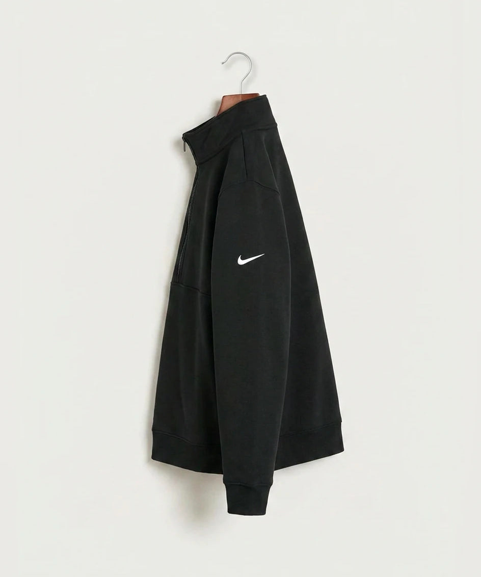 Albany High School Volleyball (Girls) - Black Nike Club Fleece Sleeve Swoosh 1/2-Zip NKDX6718 (side)