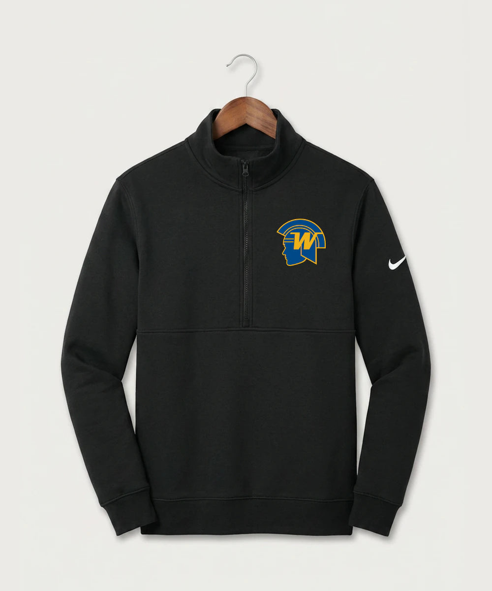 Wayzata High School Football (Boys) - Black Nike Club Fleece Sleeve Swoosh 1/2-Zip NKDX6718