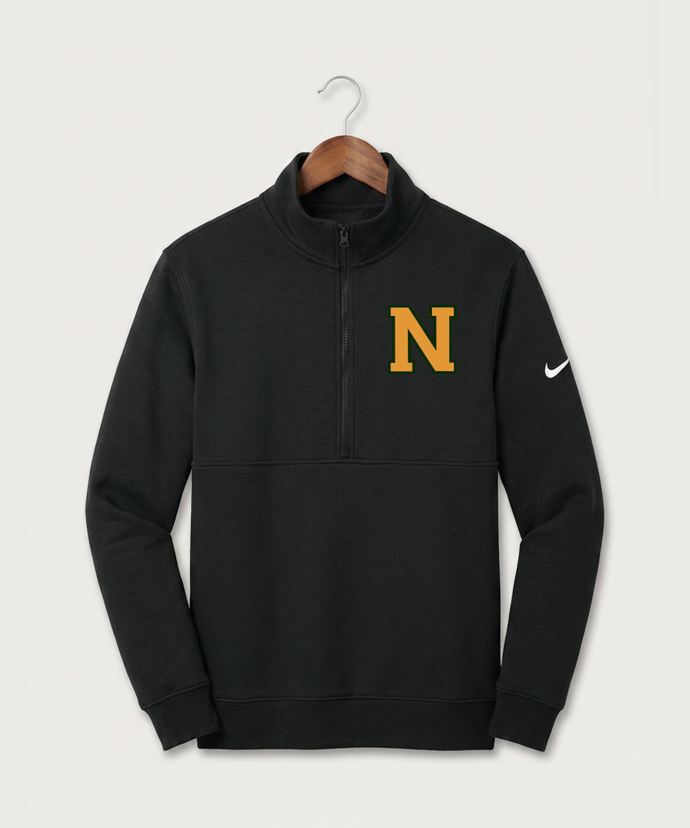 Nevis High School Volleyball (Girls) - Black Nike Club Fleece Sleeve Swoosh 1/2-Zip NKDX6718